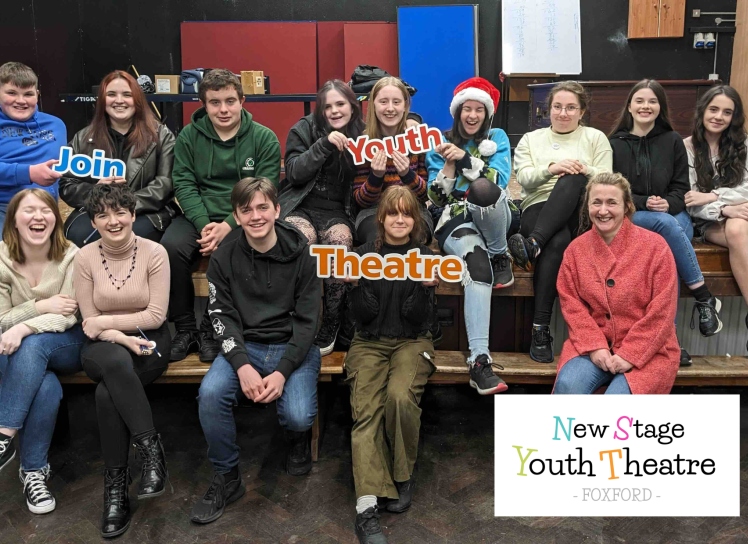 Members of New Stage Youth Theatre senior group with facilitator Mary Ellen Doran